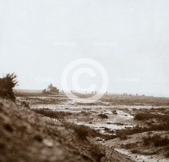 Advancing with tanks, c1914-c1918. Artist: Unknown.