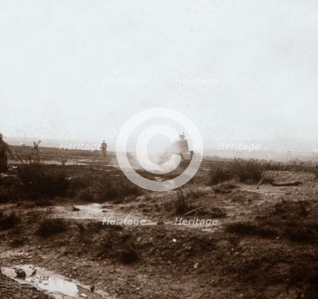 Advancing with tanks, c1914-c1918. Artist: Unknown.