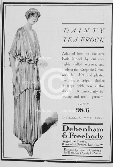 Advert for tea frocks by Debenham and Freebody, 1916. Artist: Unknown