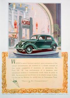 Advert for the Ford V8 22 motor car, 1937