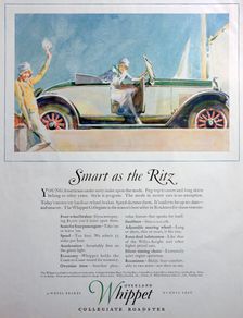 Advert for the Overland Whippet Collegiate Roadster car, 1927