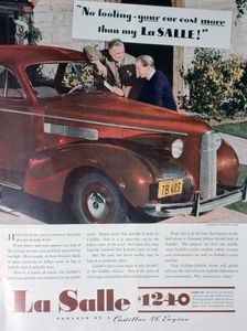 Advert for the LaSalle V8 car, 1939