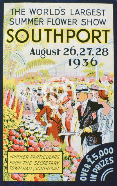 Advert for the Southport Flower Show, Lancashire, 1936. Artist: Unknown