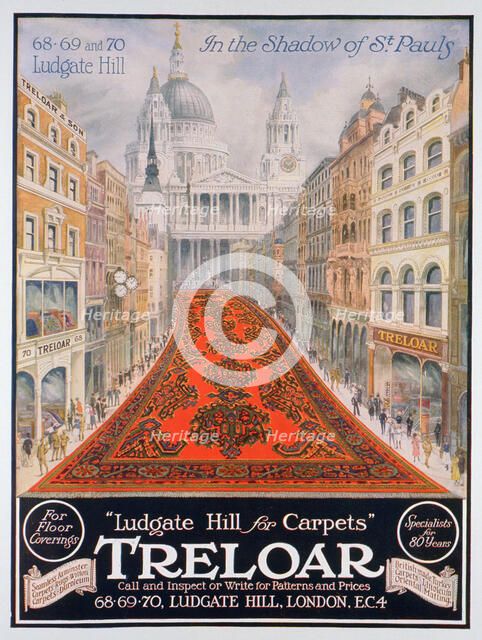 Advert for Treloar carpets, 1920. Artist: Unknown