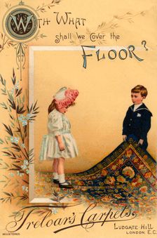 Advert for Treloar's carpets, of Ludgate Hill, London