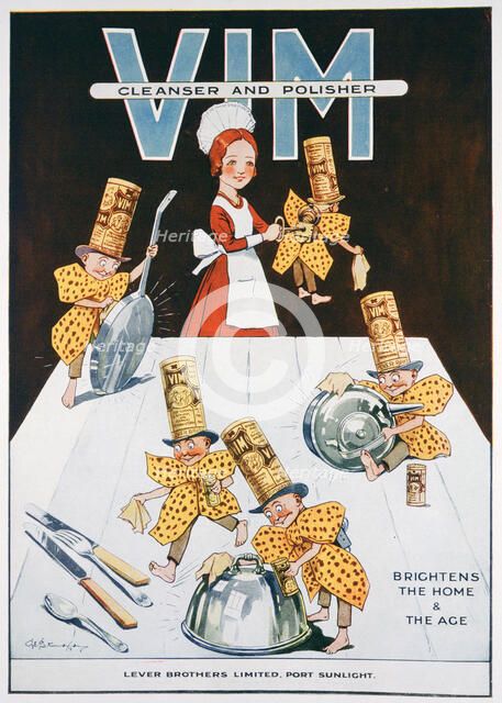 Advert for Vim cleanser and polisher, 1919. Artist: Unknown