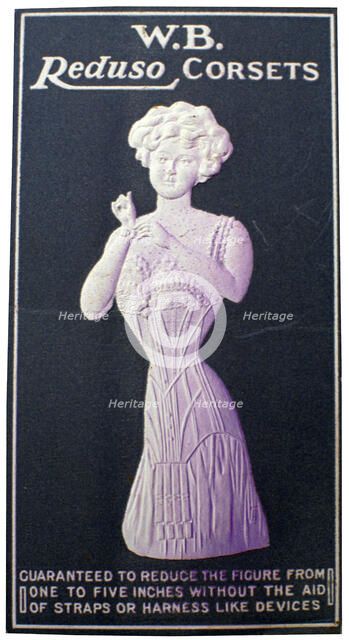 Advert for WB Reduso corsets, 1900s. Artist: Unknown