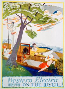 Advert for Western Electric Company wireless frame aerial sets, 1923