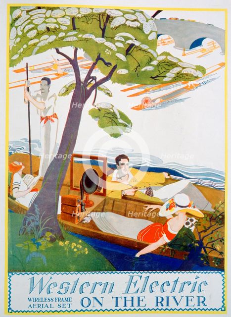 Advert for Western Electric Company wireless frame aerial sets, 1923. Artist: Unknown