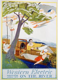 Advert for Western Electric Company wireless frame aerial sets, 1923