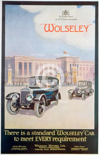 Advert for Wolseley motor cars, 1922. Artist: Unknown