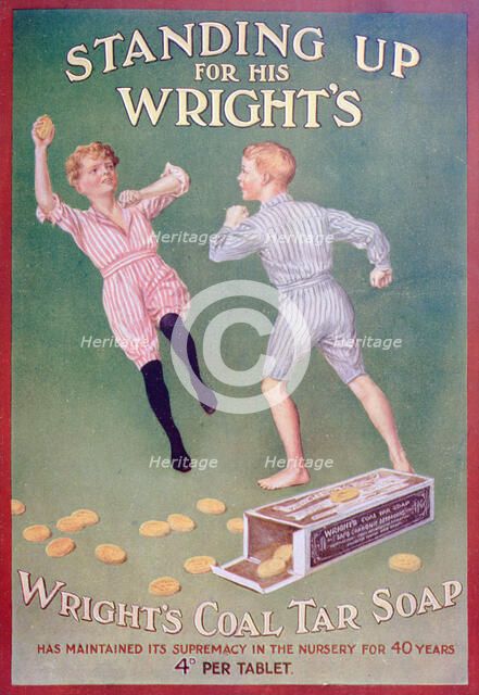 Advert for Wright's coal tar soap, 1909. Artist: Unknown
