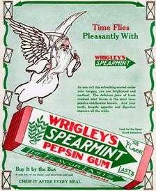 Advert for Wrigley's Spearmint Pepsin Gum, 1913