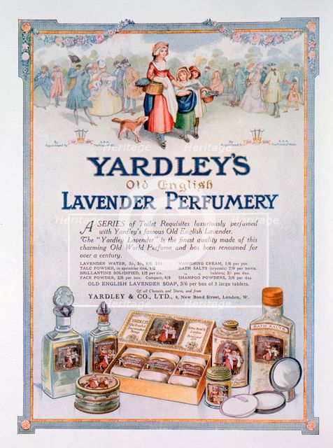 Advert for Yardley's Old English Lavender perfumery, 1923. Artist: Unknown