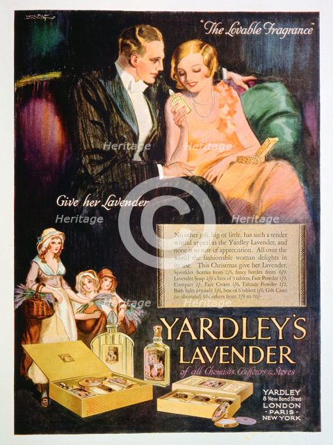 Advert for Yardley's Lavender perfume, 1929. Artist: Unknown