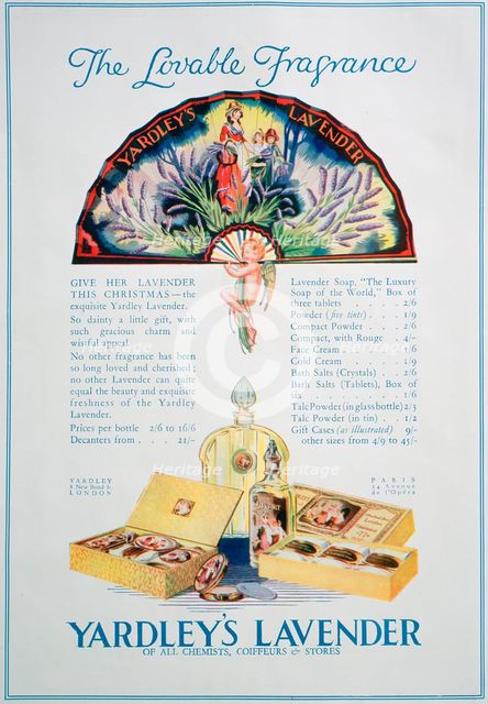 Advert for Yardley's Lavender perfume and cosmetics, 1928. Artist: Unknown