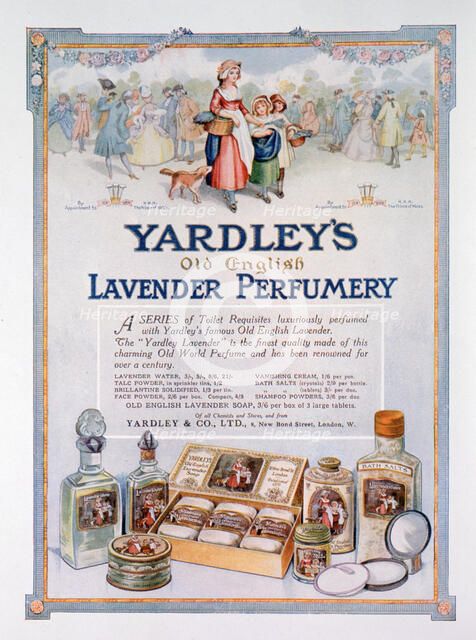 Advert for Yardley's Old English Lavender perfumery, 1923. Artist: Unknown