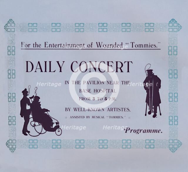'Advert For A Concert', 1917. Artist: Garratt & Atkinson.