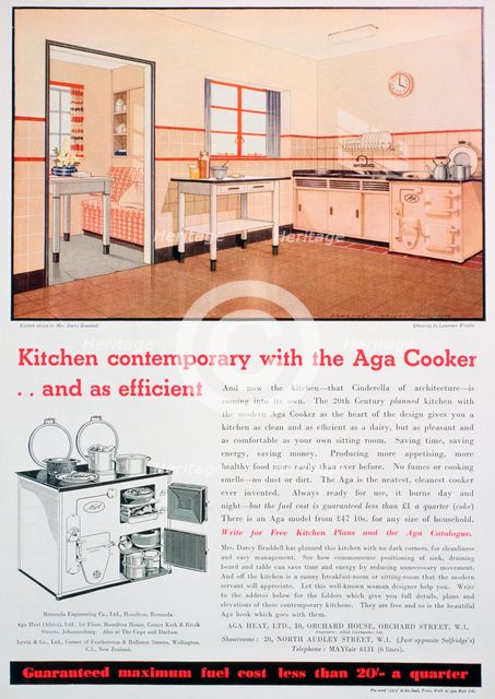 Advert for Aga cookers, 1936. Artist: Unknown