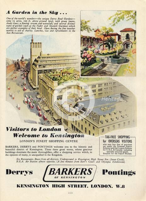 Advert for Barkers of Kensington, 1951. Artist: Unknown