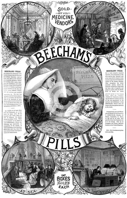 Advert for Beecham's Pills, 1887. Artist: Unknown