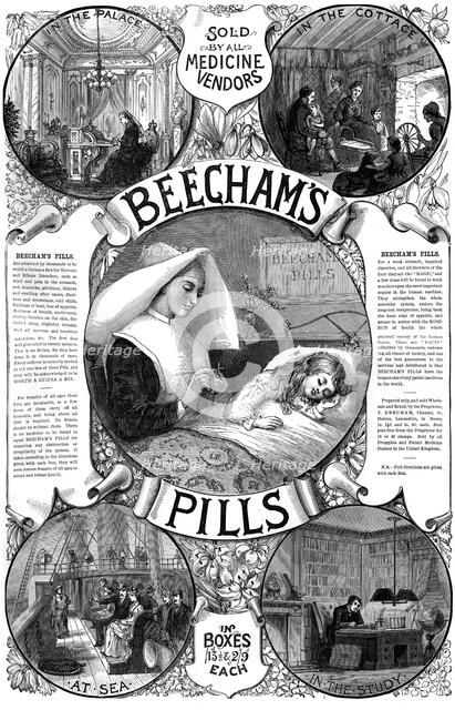 Advert for Beecham's Pills, 1887. Artist: Unknown