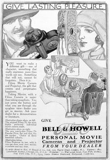 Advert for Bell & Howell personal movie cameras and projectors, 1920s
