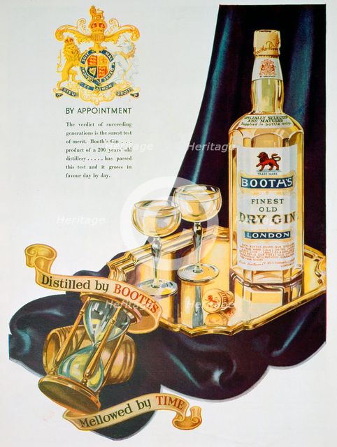 Advert for Booth's gin, 1935. Artist: Unknown