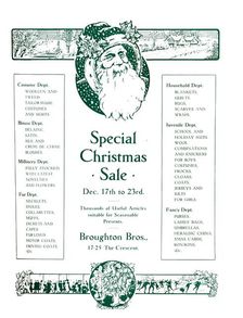 Advert for Broughton Bros. - Special Christmas Sale 1917. Artist: Garratt & Atkinson
