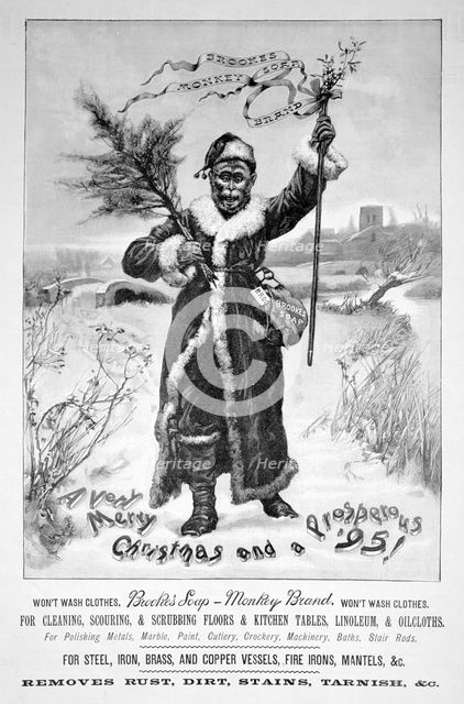 Advert for Brooke's Monkey Brand soap, 1894. Artist: Unknown