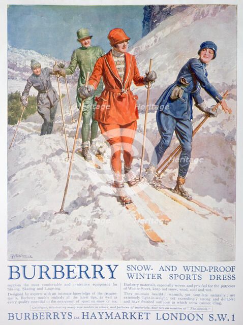 Advert for Burberry winter sports dress, 1927. Artist: Unknown