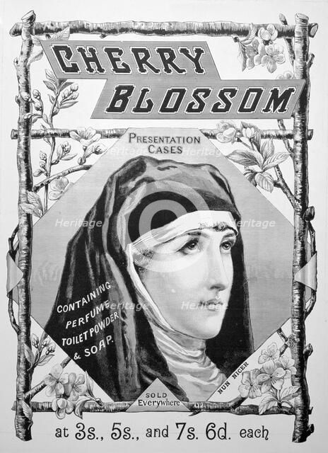 Advert for Cherry Blossom toiletries, 1893. Artist: Unknown