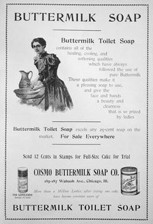 Advert for Cosmo Buttermilk toilet soap, 1894