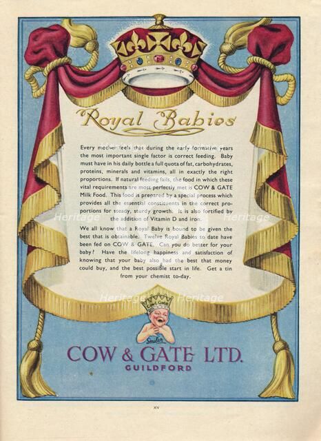 Advert for Cow & Gate Ltd., 1951. Artist: Unknown