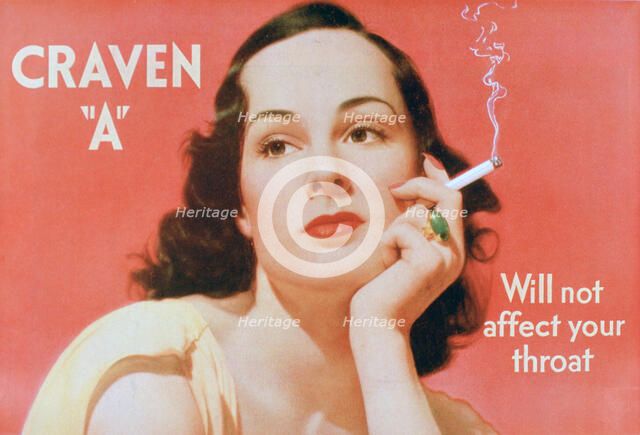 Advert for Craven 'A' cigarettes, 1939. Artist: Unknown