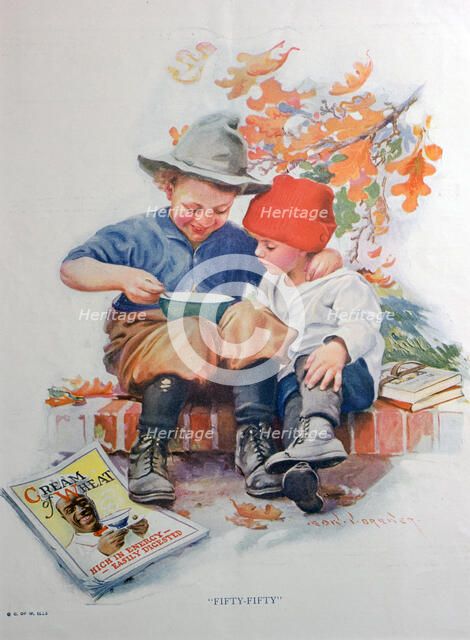 Advert for Cream of Wheat, American hot breakfast cereal, 1923. Artist: Unknown