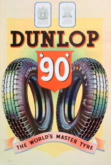 Advert for Dunlop 90 tyres, 1935