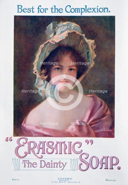Advert for 'Erasmic' soap, 1920. Artist: Unknown