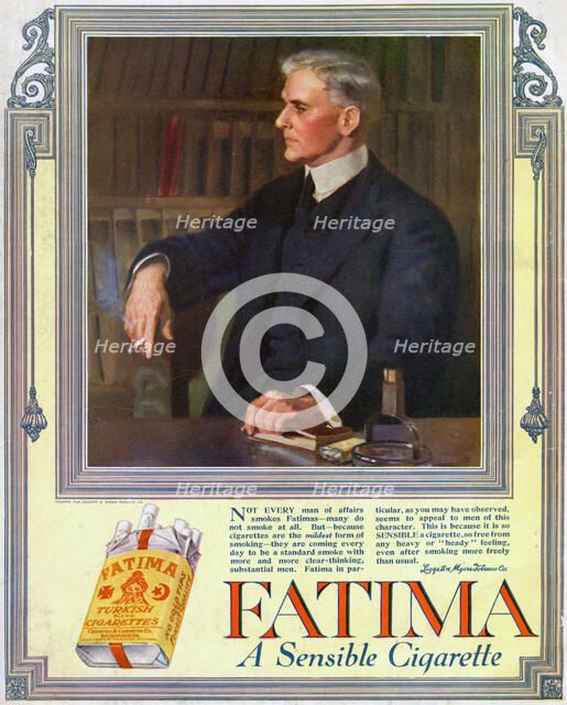 Advert for Fatima cigarettes, 1916. Artist: Unknown