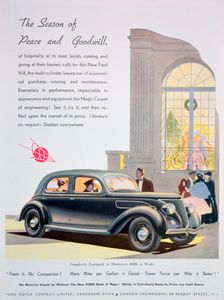 Advert for Ford motor cars, 1936