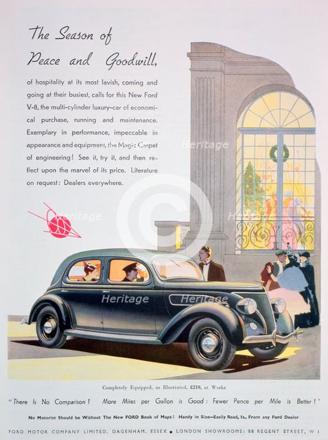 Advert for Ford motor cars, 1936. Artist: Unknown