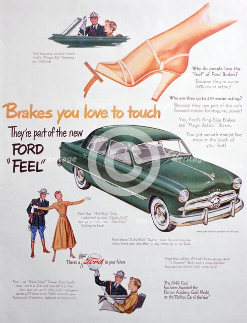Advert for Ford cars, 1949. Artist: Unknown