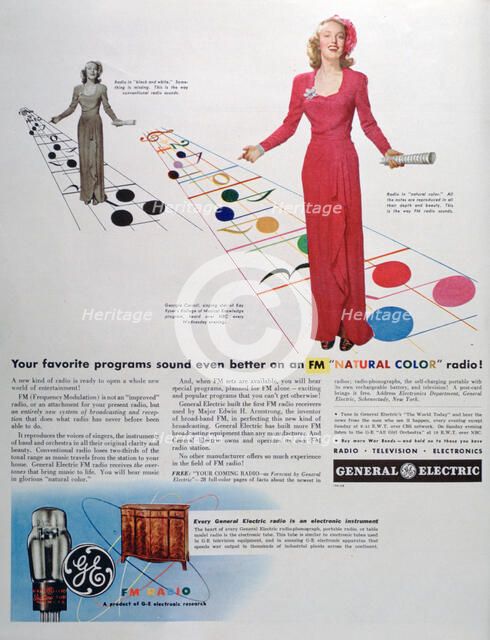 Advert for General Electric FM radios, 1944. Artist: Unknown