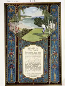 Advert for golf courses in Bermuda, January 3rd 1924. Creator: Unknown