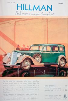 Advert for Hillman motor cars, 1935