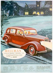 Advert for Hillman motor cars, 1936