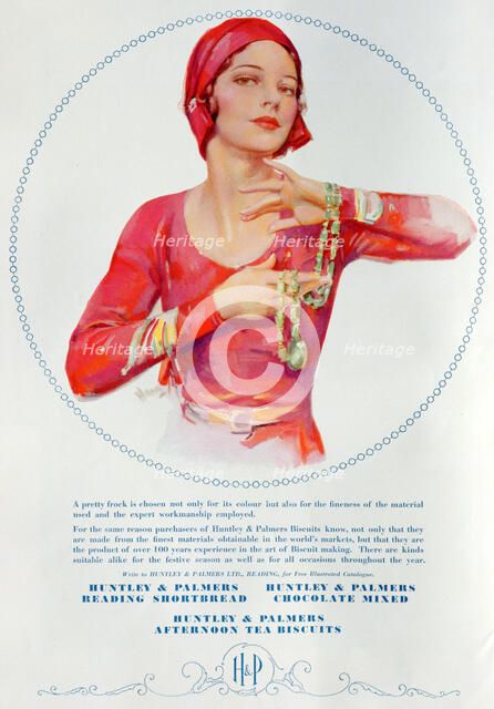 Advert for Huntley and Palmers biscuits, 1930. Artist: Unknown