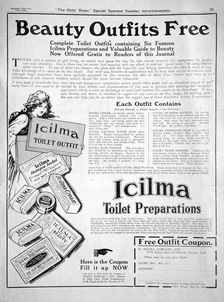 Advert for Icilma Toilet Preparations, 1913