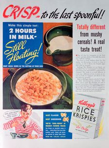 Advert for Kellogg's Rice Krispies, 1939