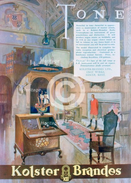Advert for Kolster Brandes radio gramophones, 1930. Artist: Unknown